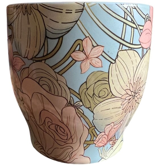 DISNEY Enchanted Beauty Mug Belle Retired Collectible Ceramic Pastel Floral - Picture 4 of 16